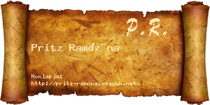 Pritz Ramóna névjegykártya